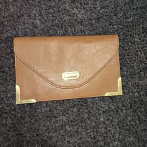 Cognac brown clutch